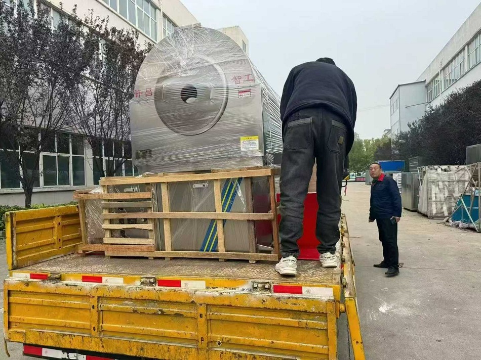 許昌智工500斤花生果電磁炒貨機發貨安徽